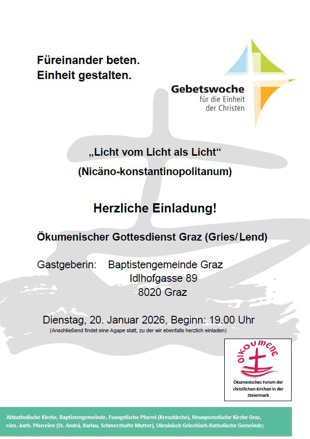 Plakat ökumen. Gottesdienst